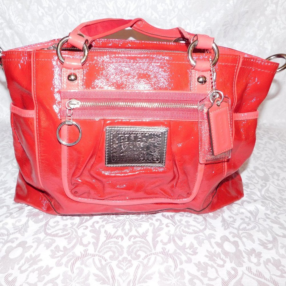 Coach, Red Leather Shoulder Bag